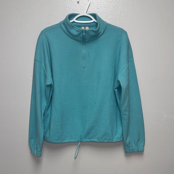 Women's Teal Half-Zip Sweater - Picture 2 of 8